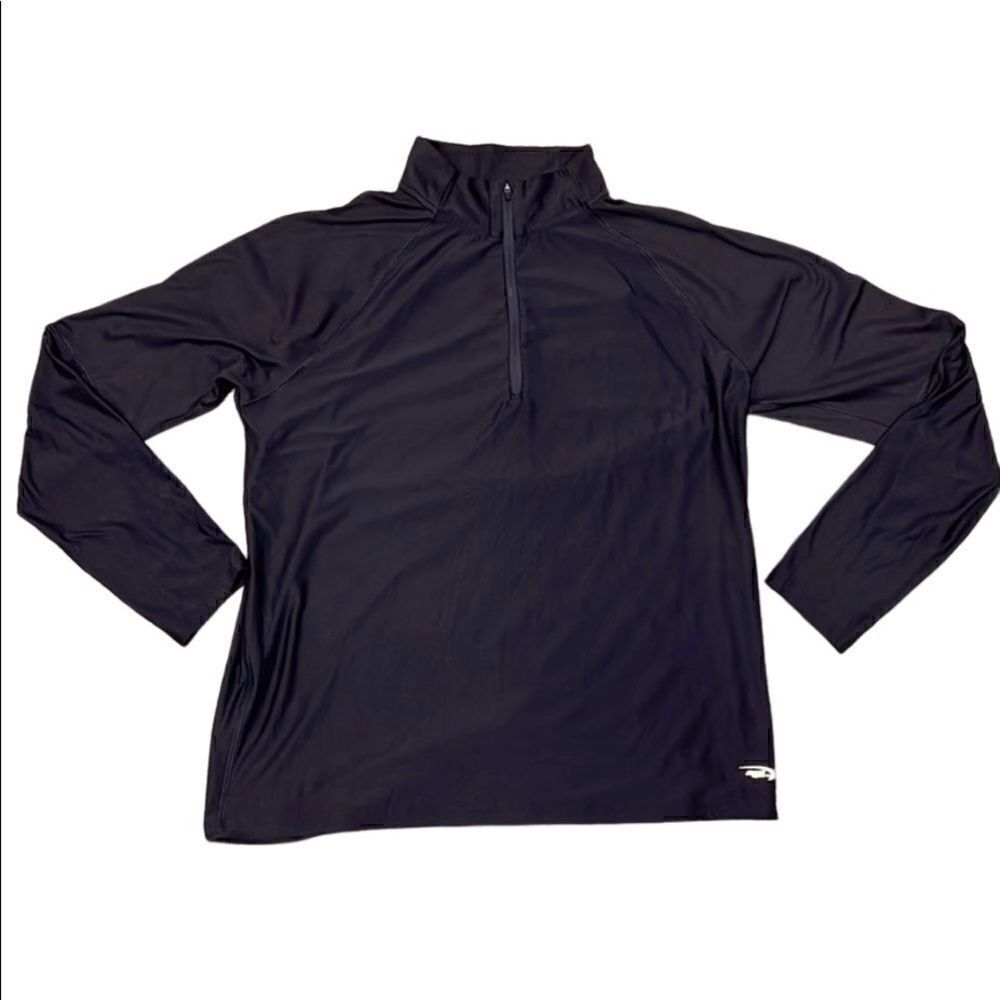 MTA Sport Men’s Large Black 1/3 Zip Athletic Training Jacket w Thumbholes
